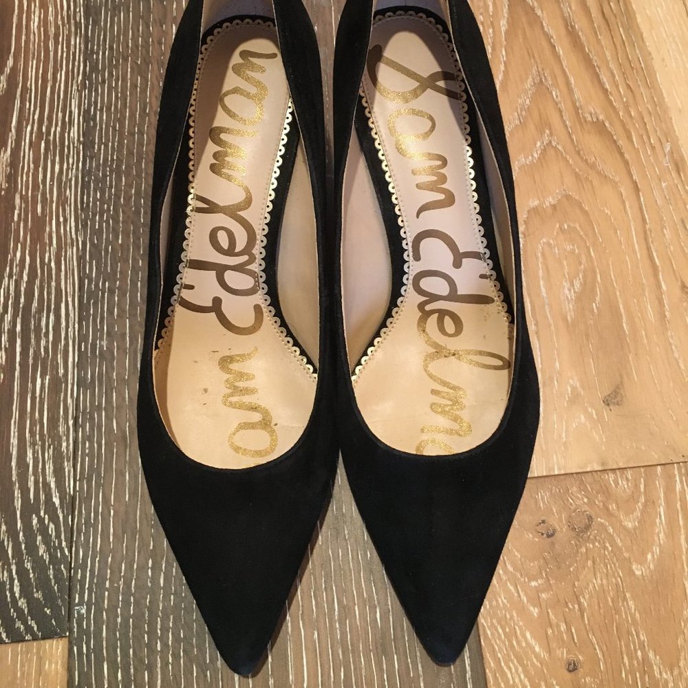 Sam Edelman Dori Kitten Heel, Black Suede, Size8.5